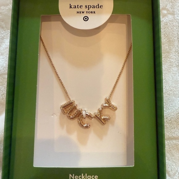 Kate Spade x Target Lucky Letter Charm Necklace 16” + 3” Extender, Gold NEW - Picture 1 of 6